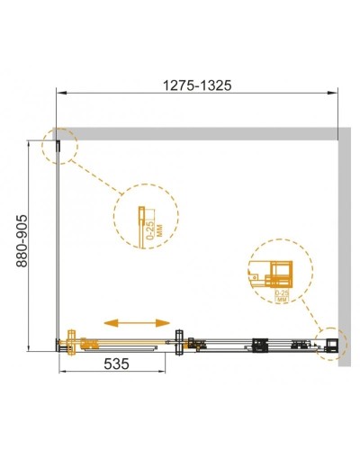 Душевой уголок 130х90 см Cezares DUET SOFT-AH-1-130/90-C-Cr прозрачное