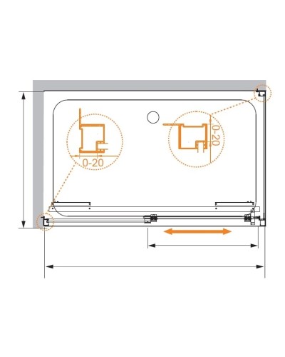 Душевой уголок 140х100 см Cezares LUX-SOFT-W-AH-1-140/100-C-Cr-IV прозрачное