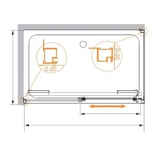 Душевой уголок 150х100 см Cezares LUX-SOFT-W-AH-1-150/100-C-Cr-IV прозрачное