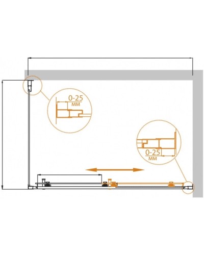 Душевой уголок 150х90 см Cezares MOLVENO-AH-11-150/90-C-Cr-IV прозрачное