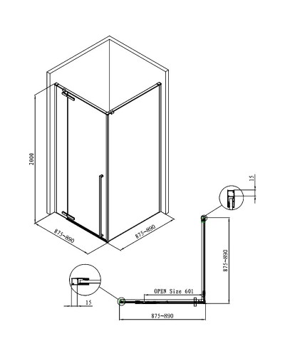 Душевой уголок Allen Brau Fantasy 90x90 3.11001-00 профиль Хром стекло прозрачное
