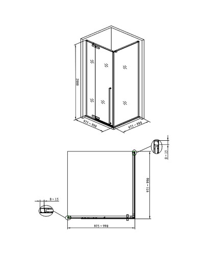 Душевой уголок Allen Brau Fantasy 100x100 3.11002-00 профиль Хром стекло прозрачное
