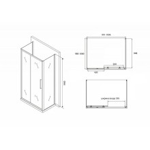 Душевой уголок Abber Schwarzer Diamant 100х100 AG30100BH-S100B-S100B профиль Черный стекло прозрачное