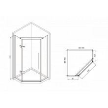 Душевой уголок Abber Ewiges Wasser 90х90 AG05090 профиль Хром стекло прозрачное