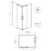 Душевой уголок Grossman Cosmo 120х90 L GR-1120L профиль Хром стекло прозрачное
