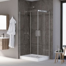 Душевой уголок Grossman Galaxy 110х80 L GR-3110L профиль Хром стекло прозрачное