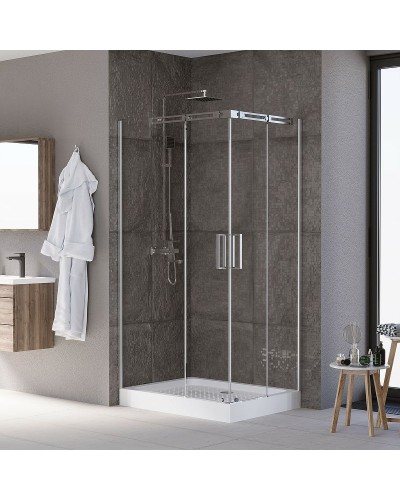 Душевой уголок Grossman Galaxy 110х80 L GR-3110L профиль Хром стекло прозрачное