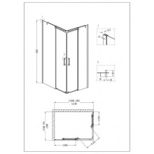 Душевой уголок Grossman Galaxy 110х80 L GR-3110L профиль Хром стекло прозрачное