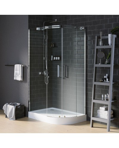 Душевой уголок Grossman Galaxy 110x80 L GR-4110L профиль Хром стекло прозрачное