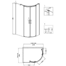 Душевой уголок Grossman Galaxy 110x80 L GR-4110L профиль Хром стекло прозрачное