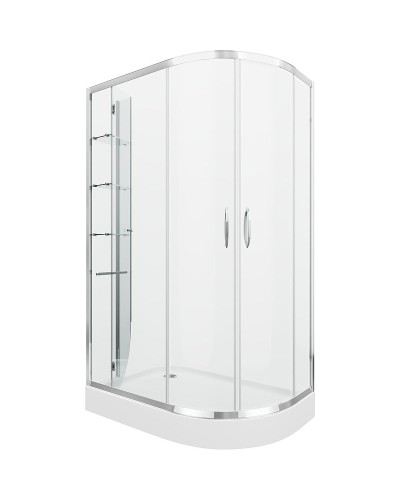 Душевой уголок Grossman Classic 120х80 L GR-9120L профиль Хром стекло прозрачное