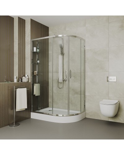 Душевой уголок Grossman Classic 120х80 L GR-9120L профиль Хром стекло прозрачное