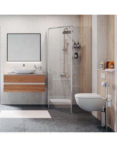 Душевой уголок WasserKRAFT Leine 100х100 35P38 профиль Хром стекло прозрачное