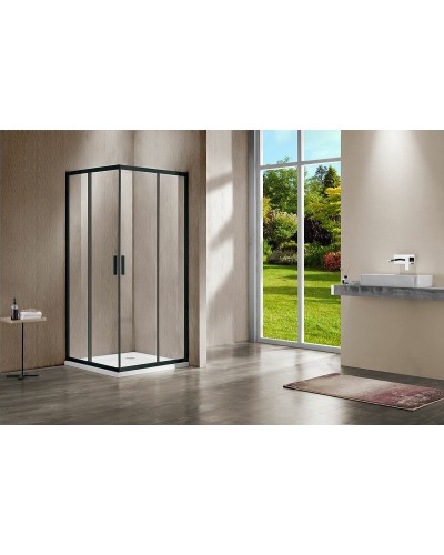 Душевой уголок Vincea Garda 110x80 VSS-1G8011CLB профиль Черный стекло прозрачное