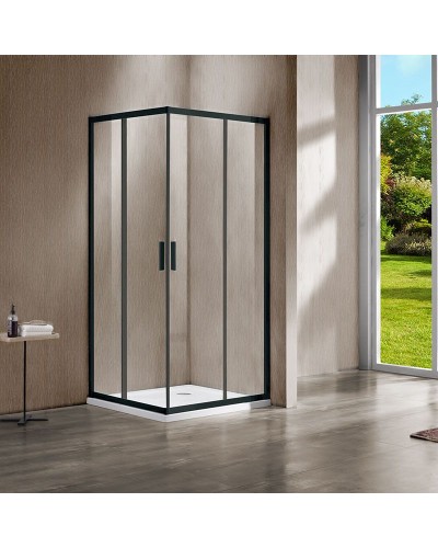 Душевой уголок Vincea Garda 120x120 VSS-1G1212CLB профиль Черный стекло прозрачное
