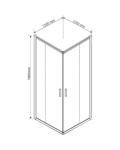 Душевой уголок Vincea Garda 120x120 VSS-1G1212CLB профиль Черный стекло прозрачное
