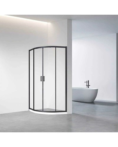 Душевой уголок Veconi Rovigo RV01B 80х80 RV01B-80-01-C7 профиль Черный матовый стекло прозрачное