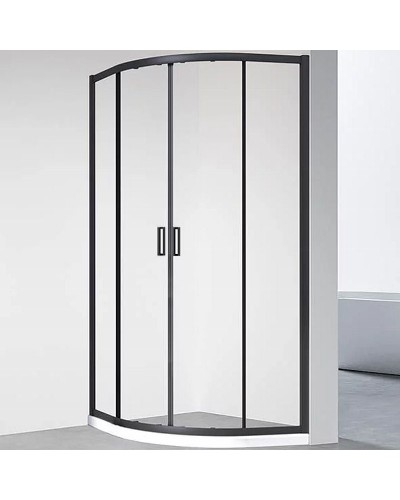 Душевой уголок Veconi Rovigo RV01B 100х100 RV01B-100-01-C7 профиль Черный матовый стекло прозрачное