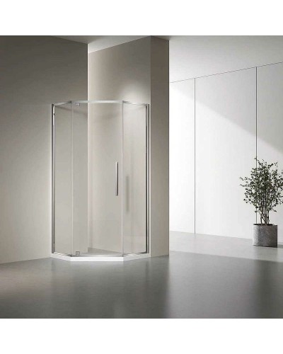 Душевой уголок Veconi Rovigo RV-35 80х80 RV35-80-01-C7 профиль Хром стекло прозрачное