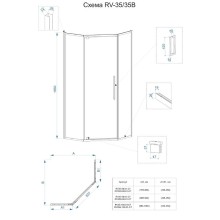 Душевой уголок Veconi Rovigo RV-35 100х100 RV35-100-01-C7 профиль Хром стекло прозрачное