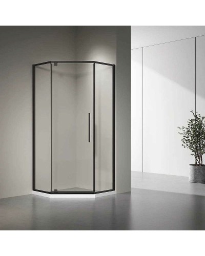 Душевой уголок Veconi Rovigo RV35B 90х90 RV35B-90-01-C7 профиль Черный матовый стекло прозрачное
