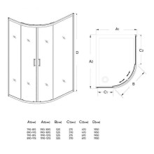 Душевой уголок Veconi Rovigo RV-03 100х90 R RV03-10090A-01-19C1 профиль Хром стекло прозрачное