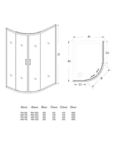 Душевой уголок Veconi Rovigo RV-03 100х90 R RV03-10090A-01-19C1 профиль Хром стекло прозрачное