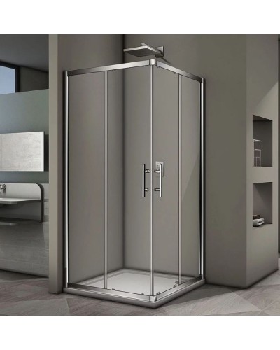 Душевой уголок Veconi Rovigo RV-29 100x100 RV29-100K-01-19C3 профиль Хром стекло прозрачное