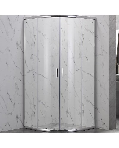 Душевой уголок Veconi Rovigo RV-202 80х80 RV202-80-01-C6 профиль Хром стекло прозрачное
