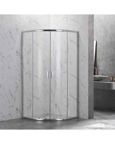 Душевой уголок Veconi Rovigo RV-202 80х80 RV202-80-01-C6 профиль Хром стекло прозрачное