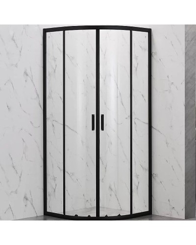 Душевой уголок Veconi Rovigo RV-202B 90х90 RV202B-90-01-C6 профиль Черный матовый стекло прозрачное