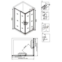 Душевой уголок Veconi Rovigo RV-30 100x90 RV30-10090PR-01-19C3 профиль Хром стекло прозрачное