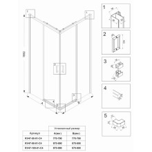 Душевой уголок Veconi Rovigo RV-47B 100x100 RV47B-100-01-C4 профиль Черный матовый стекло прозрачное