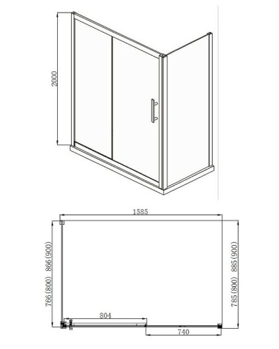 Душевой уголок Aquanet Delta NPE1131 160х80 273608 профиль Хром стекло прозрачное