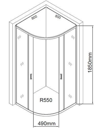 Душевой уголок Aquanet SE-800Q 80x80 270062 профиль Хром стекло прозрачное