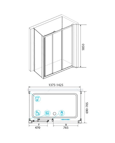Душевой уголок RGW Classic CL-40 140x70 04094047-011 профиль Хром стекло прозрачное