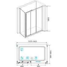Душевой уголок RGW Classic CL-40 140x100 04094040-011 профиль Хром стекло прозрачное