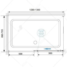 Душевой уголок RGW Stilvoll SV-42 130х70 32324237-011 профиль Хром стекло прозрачное