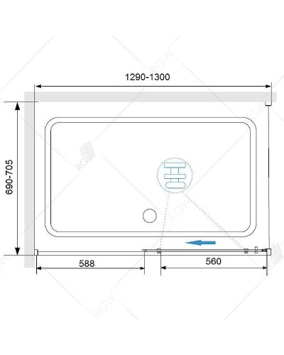 Душевой уголок RGW Stilvoll SV-42 130х70 32324237-011 профиль Хром стекло прозрачное