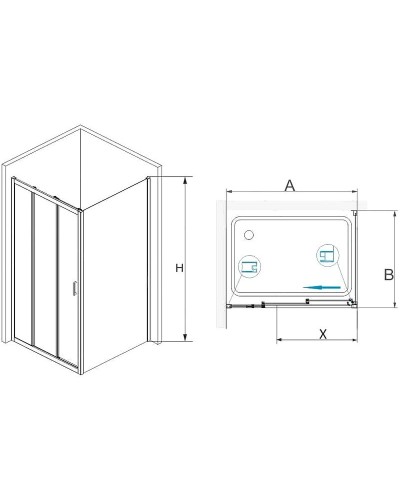 Душевой уголок RGW Passage PA-73 160х100 060873160-011 профиль Хром стекло прозрачное