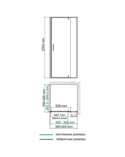 Душевой уголок WasserKRAFT Aisch 90x90 55P03 профиль Матовое золото стекло прозрачное