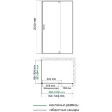 Душевой уголок WasserKRAFT Aisch 100x90 55P22 профиль Матовое золото стекло прозрачное