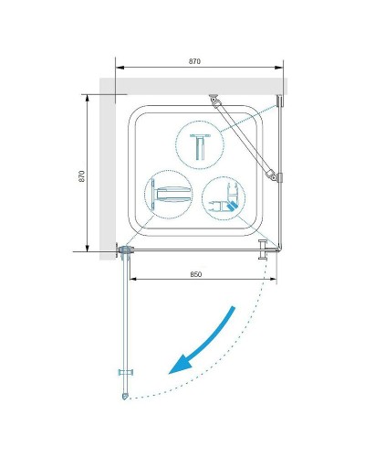 Душевой уголок RGW Hotel HO-034 90х90 35063499-11 профиль Хром стекло прозрачное