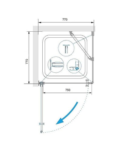 Душевой уголок RGW Hotel HO-034 80х80 35063488-11 профиль Хром стекло прозрачное