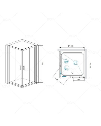 Душевой уголок RGW Passage PA-31 90х90 02083199-11 профиль Хром стекло прозрачное