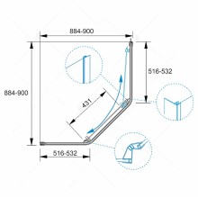 Душевой уголок RGW Passage PA-86 90х90 38088699-11 профиль Хром стекло прозрачное