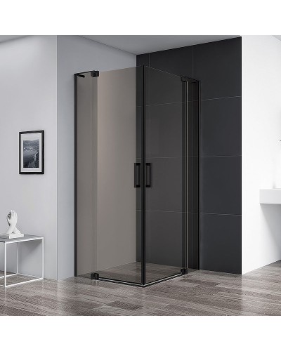 Душевой уголок Cezares Slider 110x80 SLIDER-AH-2-70/80-100/110-BR-NERO профиль Черный матовый стекло бронзовое