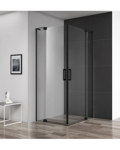 Душевой уголок Cezares Slider 90x80 SLIDER-AH-2-70/80-80/90-C-NERO профиль Черный матовый стекло прозрачное