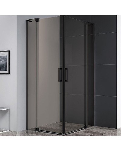 Душевой уголок Cezares Slider 100x80 SLIDER-AH-2-70/80-90/100-BR-NERO профиль Черный матовый стекло бронзовое