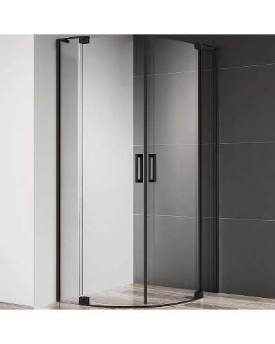 Душевой уголок Cezares Slider 100x100 SLIDER-R-2-90/100-C-NERO профиль Черный матовый стекло прозрачное